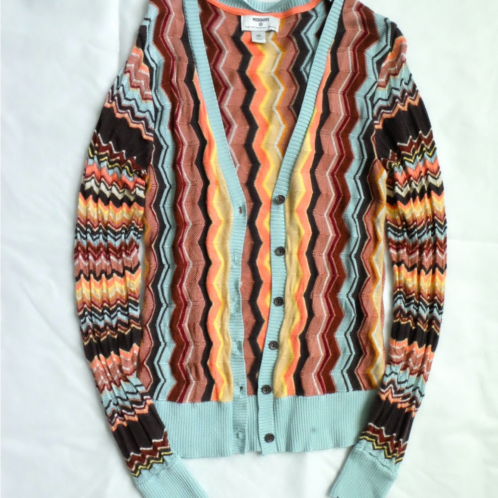 Missoni for Target Zigzag Cardigan in Blue and Brown